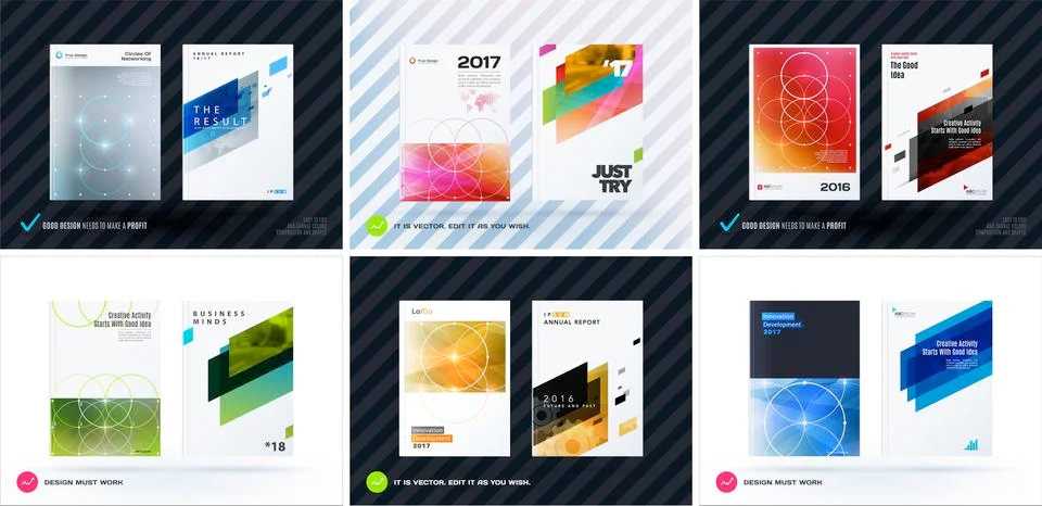 Mega set of design of business vector template, brochure Stock Illustration