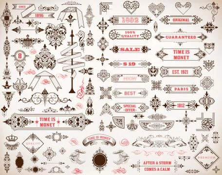 Mega set of design elements Stock Illustration