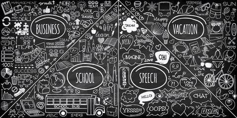 MEGA set of different doodles isolated on white background Stock Illustration