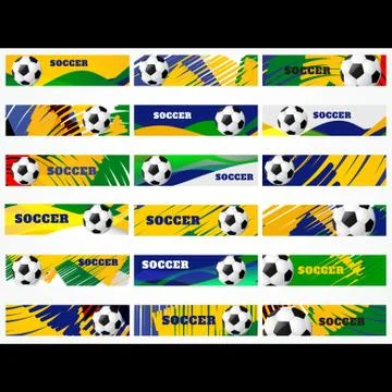 Mega set of football headers Stock Illustration
