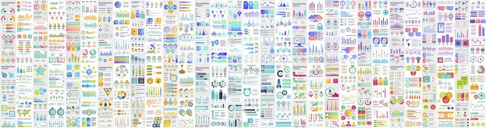 Mega set of infographic elements data visualization vector design template... 스톡 일러스트