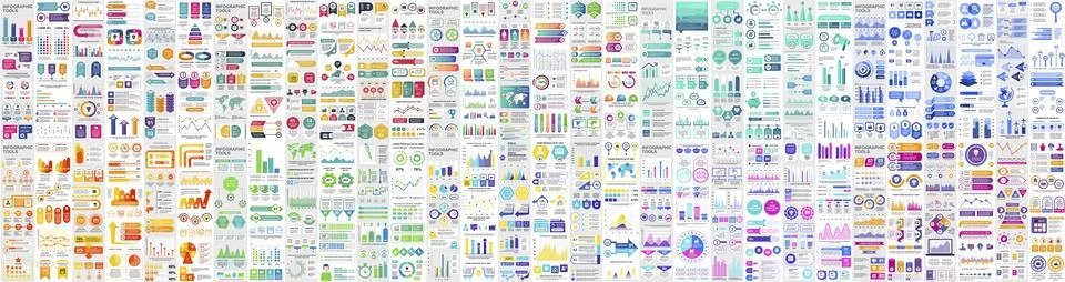 Mega set of infographic elements data visualization vector design template... Stock Illustration