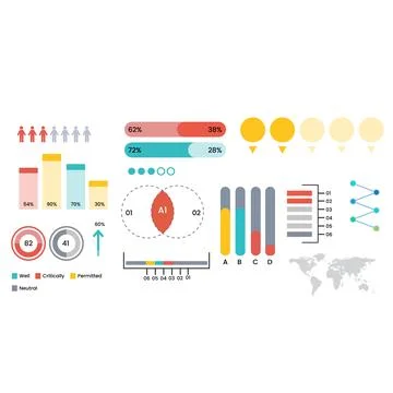 Mega set of infographic elements data visualization vector design template. イラスト素材
