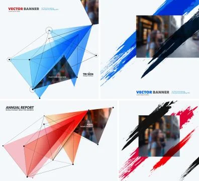 Mega set of templates, polygonal design for website, banner, stand, corporate Stock Illustration