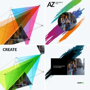 Mega set of templates, polygonal design for website, banner, stand, corporate Stock Illustration