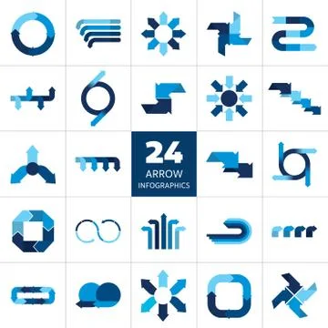 Mega set of various arrow infographics concepts. Stock Illustration
