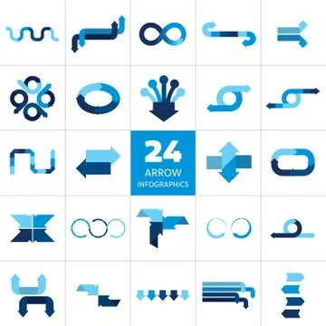 Mega set of various arrow infographics concepts. Stock Illustration