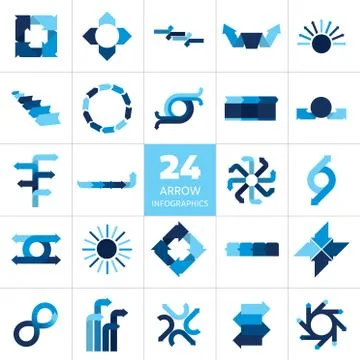 Mega set of various arrow infographics concepts. Stock Illustration