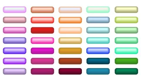 Mega set of web empty buttons in different colors Stock Illustration