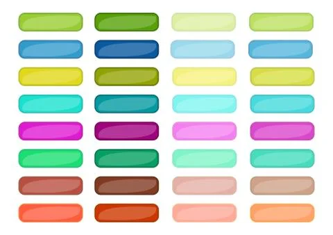Mega set of web empty buttons in different colors Stock Illustration