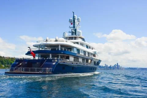Mega Yacht "Posing" Foto stock