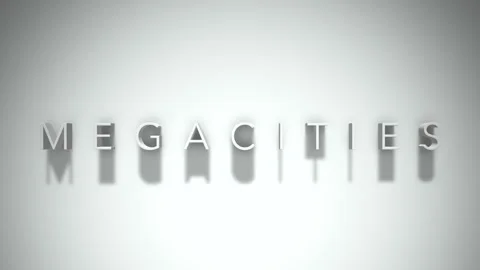 Megacities 3D title animation with shadows on a white background Stock Footage 296742651