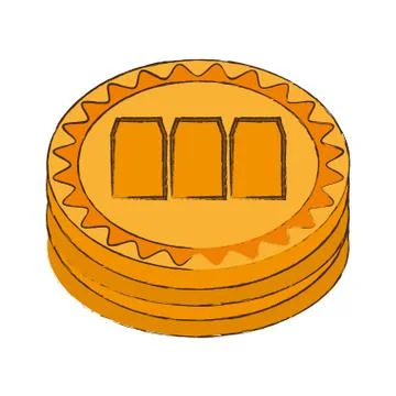 Megacoin cryptocurrency stack icon Stock Illustration