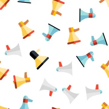 Megafon, Megaphone, Loudspeaker Vector Seamless Pattern イラスト素材