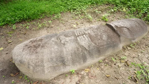 Megalith stone from unknown ancient cultures, sacred stone, Indonesia Stock Footage 237692663