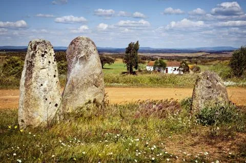 Megalithic menhirs Stock Photos