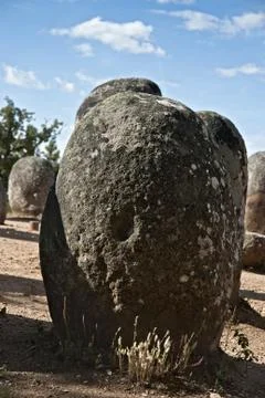 Megalithic monument of Almendres, Evora Stock Photos