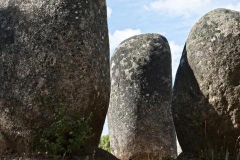 Megalithic monument of Almendres, Evora Stock Photos