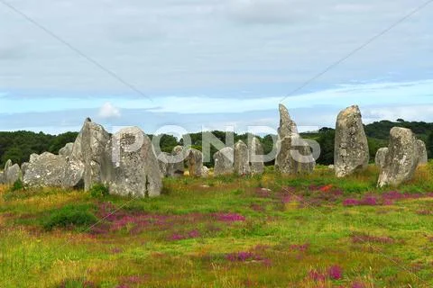 Megalithic monuments in brittany Stock Photos