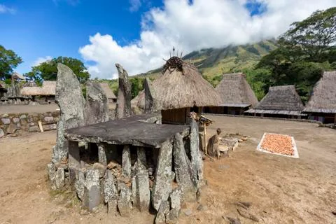 Megalithic platform in Bena 写真素材