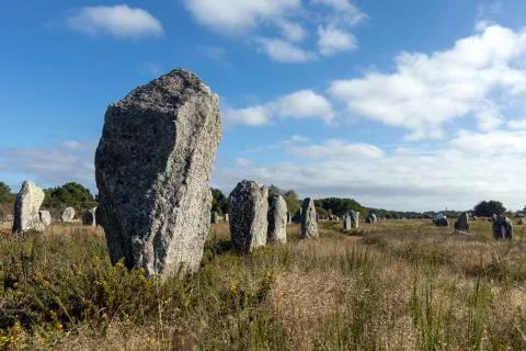 Megalithic site of Carnac Stock Photos