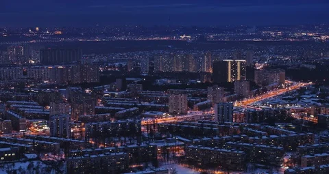 Megalopolis skyline at night. Stock Footage 105136171