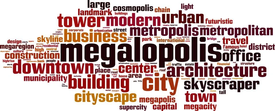 Megalopolis word cloud Stock Illustration