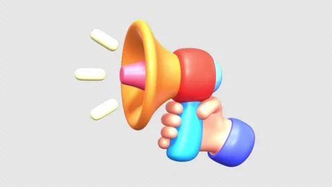 Megaphone 3D Animation 스톡 동영상 252243926