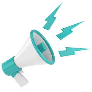 Megaphone. 3D illustration. 3D rendering. Stock Illustration