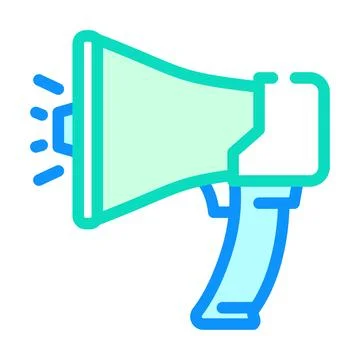 Megaphone alert color icon vector illustration Illustrazione stock
