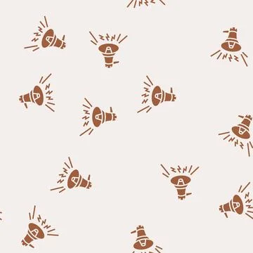 Megaphone alert glyph seamless pattern Stockillustratie