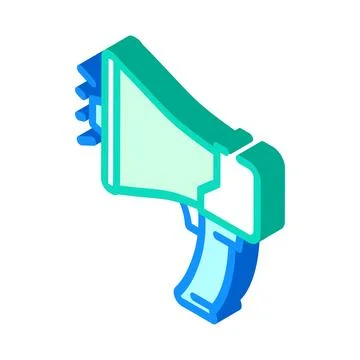 Megaphone alert isometric icon vector illustration Stock Illustration