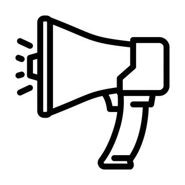Megaphone alert line icon vector illustration 库存插图