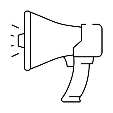 Megaphone alert line icon vector illustration 스톡 일러스트