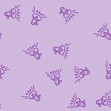 Megaphone alert line seamless pattern イラスト素材