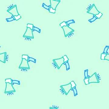 Megaphone alert vector seamless pattern Stock-Illustration
