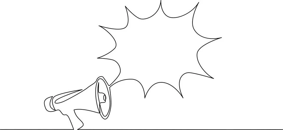 Megaphone amplifying sound waves Vector Stock Illustration