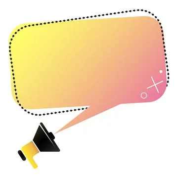 Megaphone and cloud of message and attraction Stock Illustration