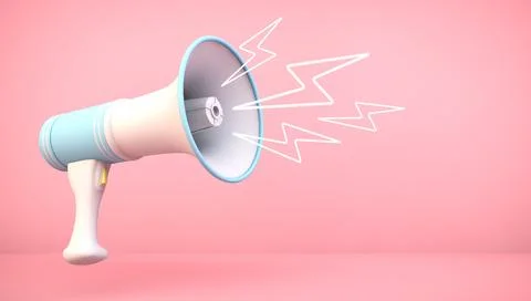 Megaphone and lightnings Stock Illustration
