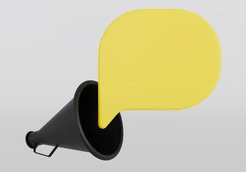 Megaphone and speech bubble. Illustrazione stock