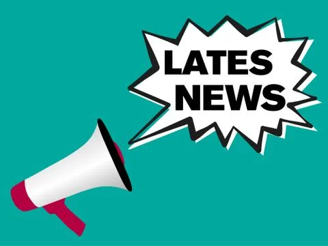 Megaphone and speech bubble with words LATEST NEWS 스톡 일러스트