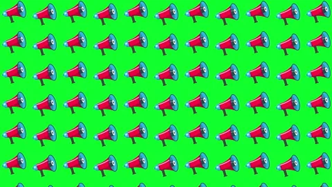 Megaphone animated background patterns.4K video. Stock Footage 143558867