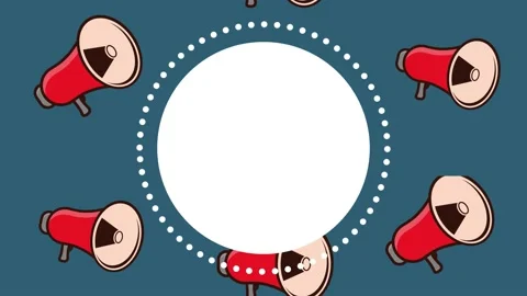 Megaphone animation concept. Video stock 168082924