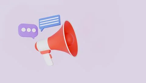 Megaphone for announce information, loudspeaker with message copy space Stock Illustration