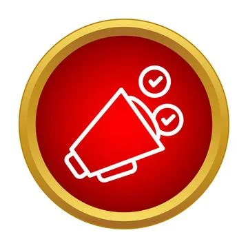 Megaphone announcing confirmed message complete with checks Stock Illustration