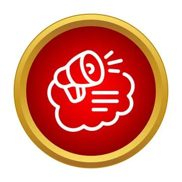 Megaphone announcing important communication message icon concept Stock Illustration