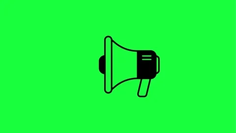 Megaphone announcing important message on bright green background Stock Footage 331507115