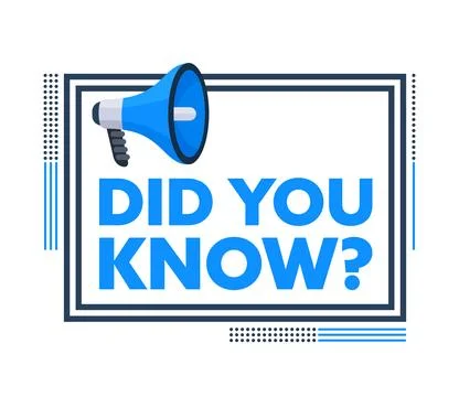 Megaphone Announcing Important Message with Did You Know Text Illustrazione stock