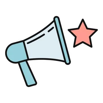 Megaphone announcing important message with star symbol Stock Illustration