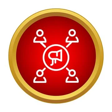 Megaphone announcing information to a connected audience network Stock Illustration
